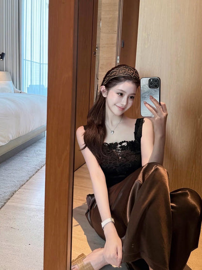 26Apr. 氣質仙女*柔美蕾絲拼接針織背心 白/黑