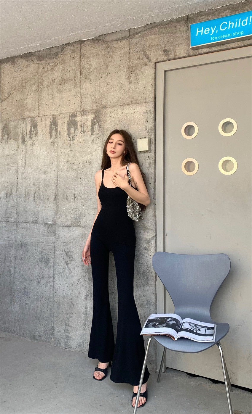 May. 歐美彈力背心連體褲 黑