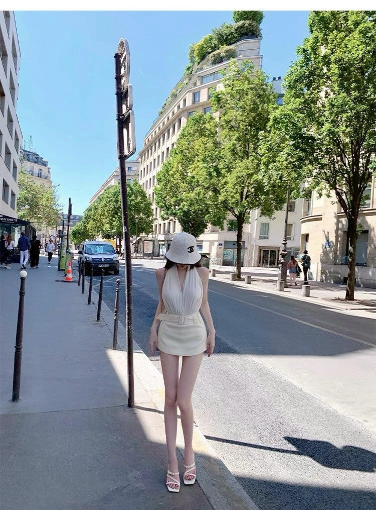 25Aug. 本期摯愛韓系夢露掛脖連擋背心 白