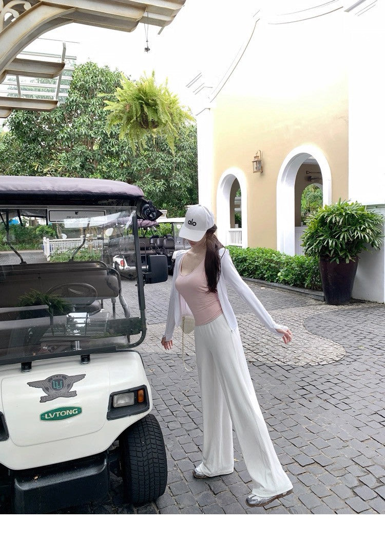 25Aug. 美式居家休閒涼感面膜褲 白