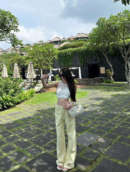 Apr. 起司夾心 時髦D1or印花直筒休閒褲