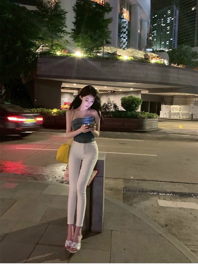 25Aug. 牛津牛仔不透白潮流小腿褲