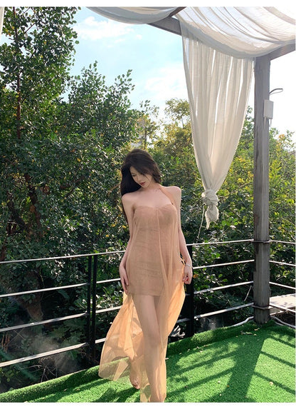 Mar. 飄飄欲仙 拼接式網紗金紗線連身裙