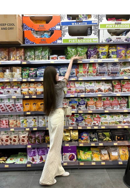 Jun. 本命奶白色菱格小香直筒褲