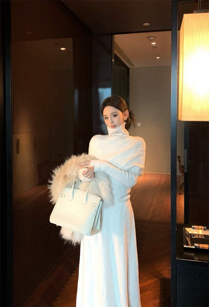 Feb. 時髦三件套 清冷感美人針織上衣半身裙 奶杏