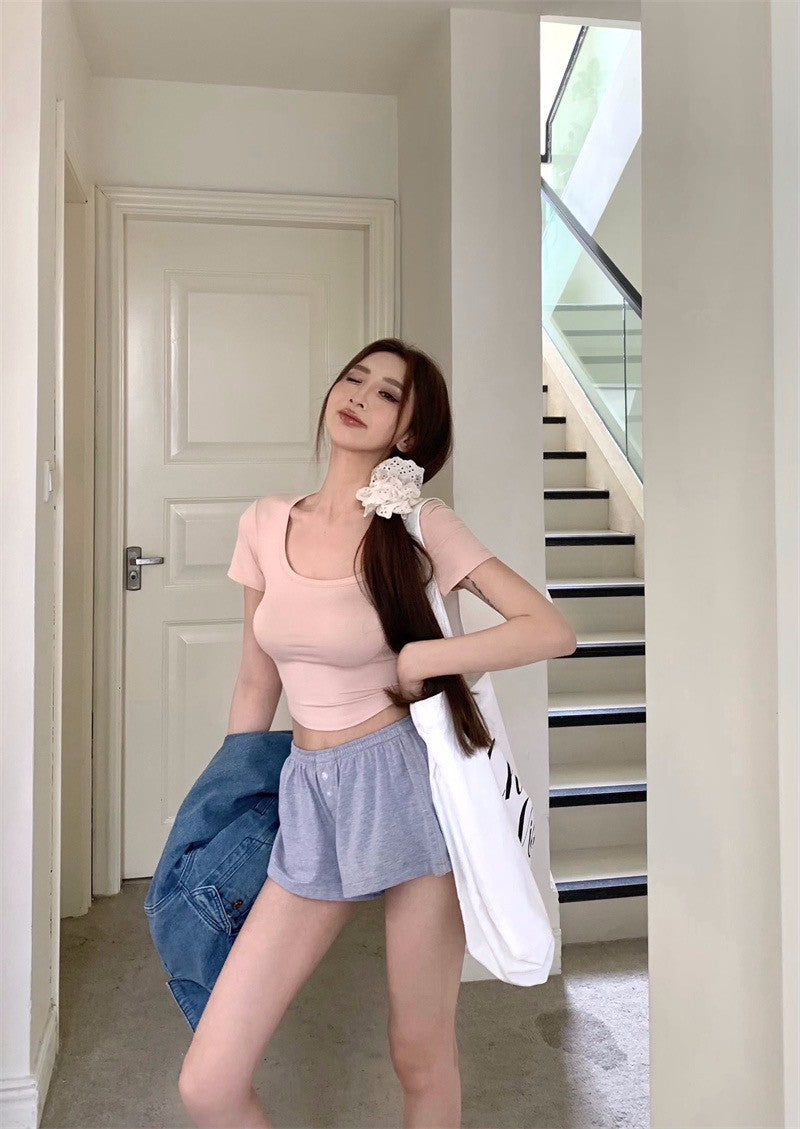 Jun. (加購商品不單售）嗲感居家休閒顯瘦上衣 粉色