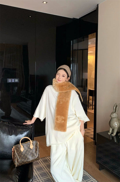 26Jan. Lazy hoodie羊毛雲朵美式過冬套裝 杏/黑灰