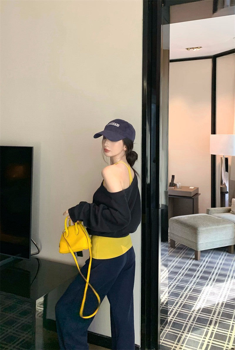 26Jan. 美式主義慵懶撞色疊穿休閒選2色系 藏藍配亮黃