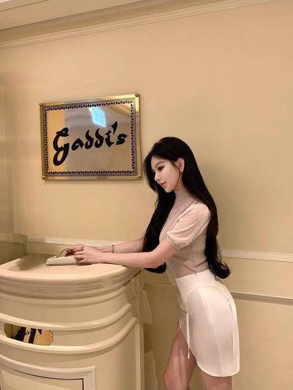 25Aug. 夢幻Franc*高奢時尚豎條感上衣 粉