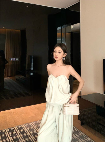 Jun. 簡約老錢調 慵懶設計感2版型上衣 寬鬆休閒褲 米杏色