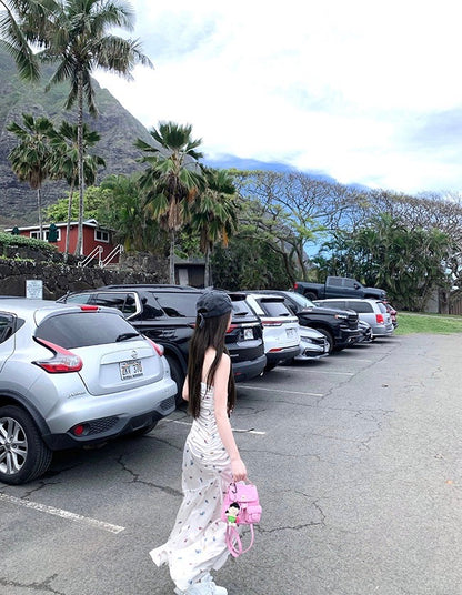 Aug. 夏夜花語 顯瘦收腰剪裁連身洋裝