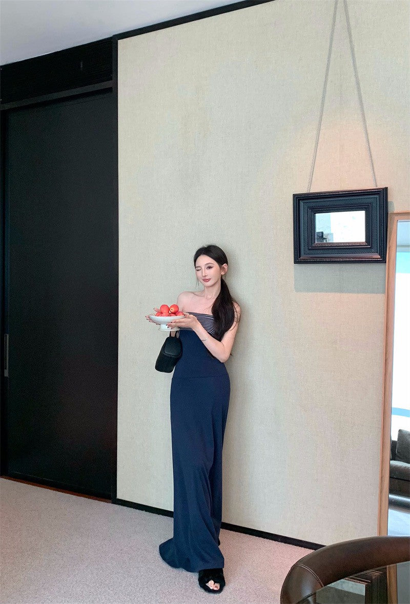 26Jan. 完美身材條紋拼色顯瘦上衣/抹胸連身裙（配坎肩）