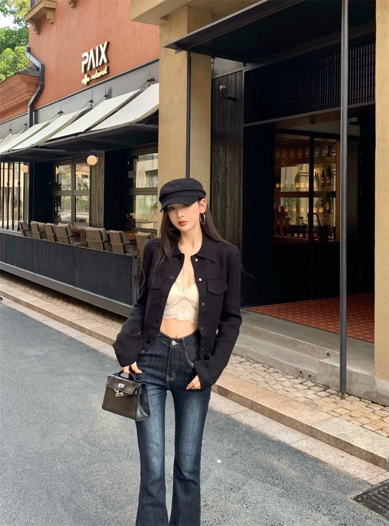 25Dec. 基礎簡約高密廓形短夾克 黑