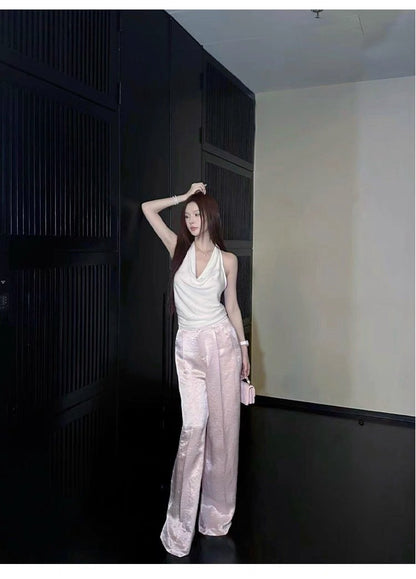 25Jul. 穿上就是氣質姊姊 蘯領露背背心 白