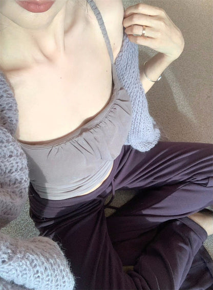 25Dec. 人無骨2.0慵懶穿粗針寬鬆外套 抽繩空氣棉休閒褲 紫系列