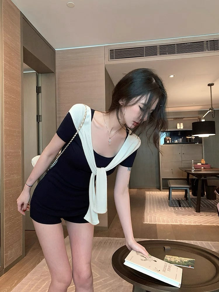 25Oct. 輕熟女簡約通勤3件組套裝 藏藍