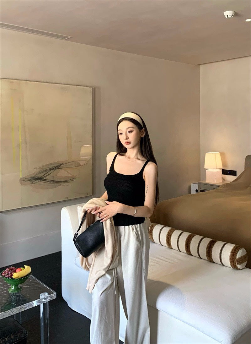 25Nov. 慵懶掛溫柔開衫 針織背心/亞麻色系休閒褲