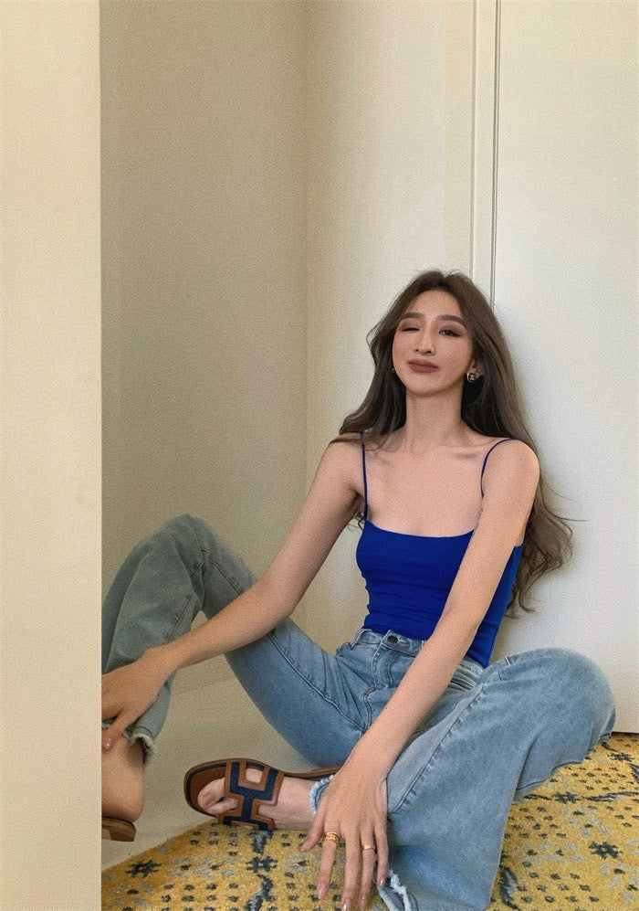 25Jul. 基礎版型 超好搭歐美低領螺紋背心 紅/藍