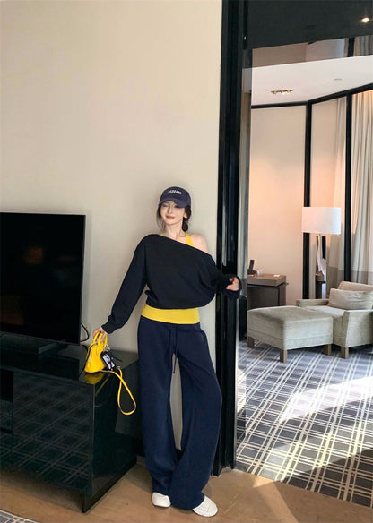 26Jan. 美式主義慵懶撞色疊穿休閒選2色系 藏藍配亮黃