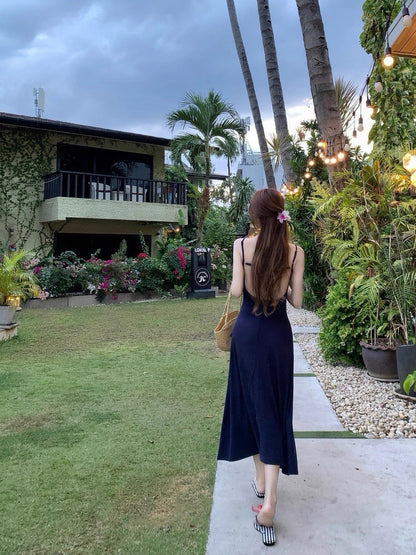 25Aug. 茉夏skims露背細肩連身裙 藍/灰