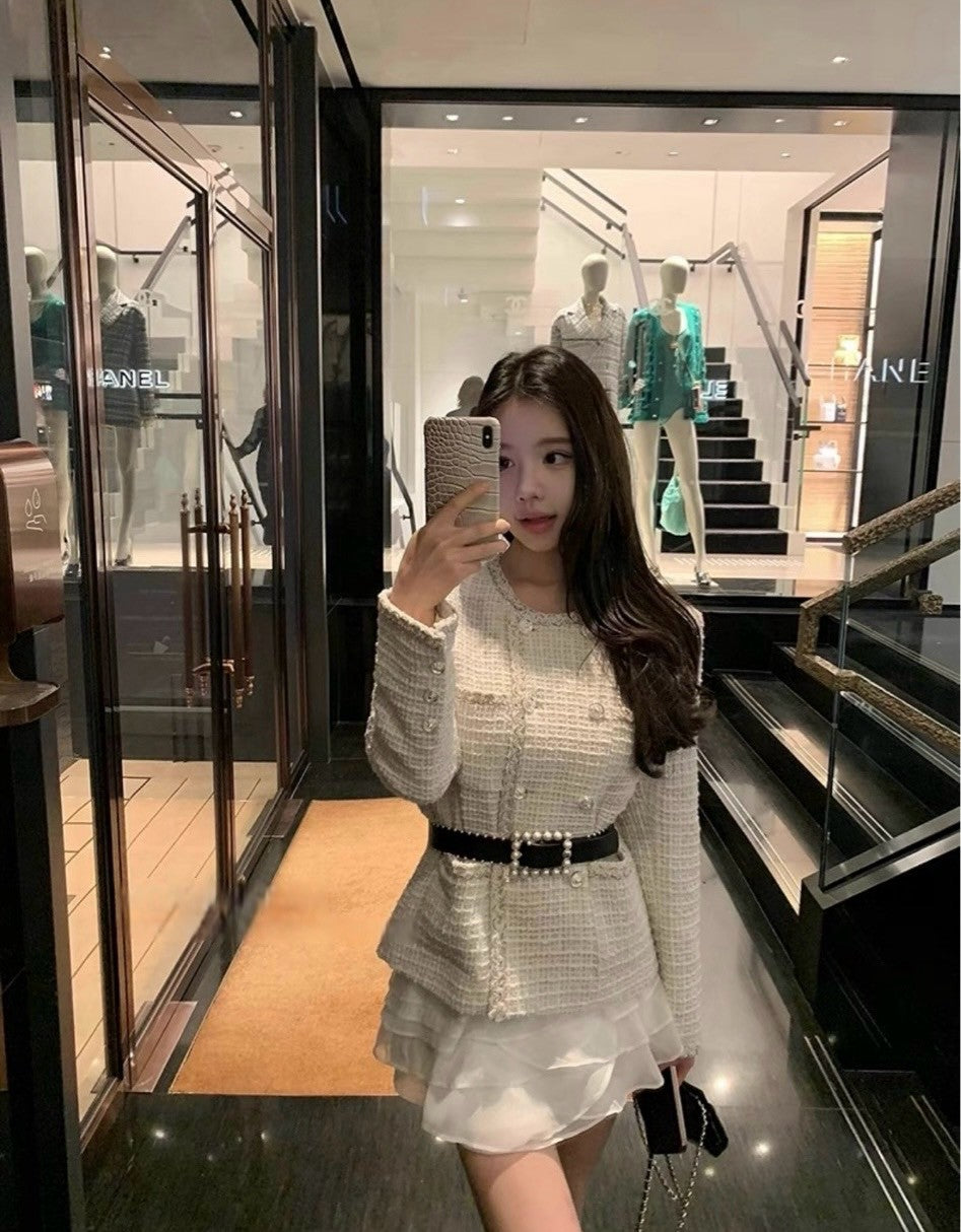 Apr. 浪漫多層裁切荷葉邊蛋糕裙 白