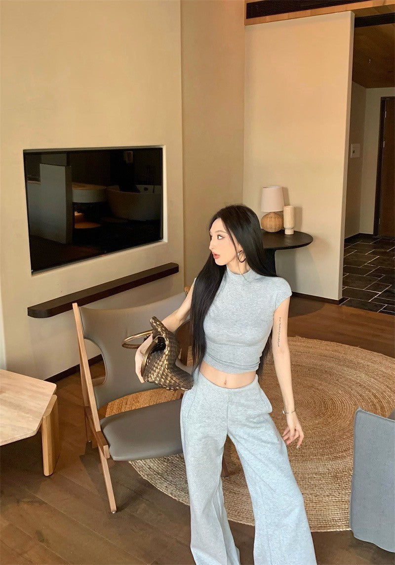 May. 瘦瘦萬搭半高領彈力t/Ro系列高腰衛褲 灰