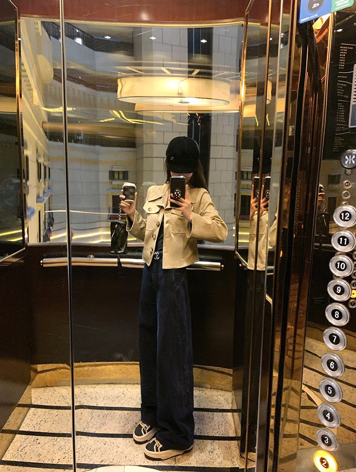 25Nov. 復古vtg水洗色解構版型棉料休閒褲 vtg暗藍