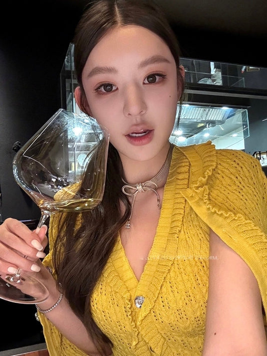 Mar. 早春甜心 Jennie香香同款招財黃針織背心開衫兩件組 黃