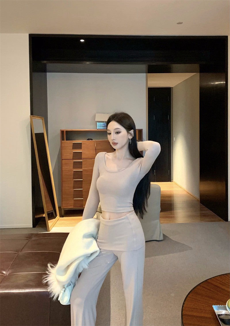 25Dec. 慕斯奶皮糯感毛毛外套 懶人休閒褲套裝 杏色系