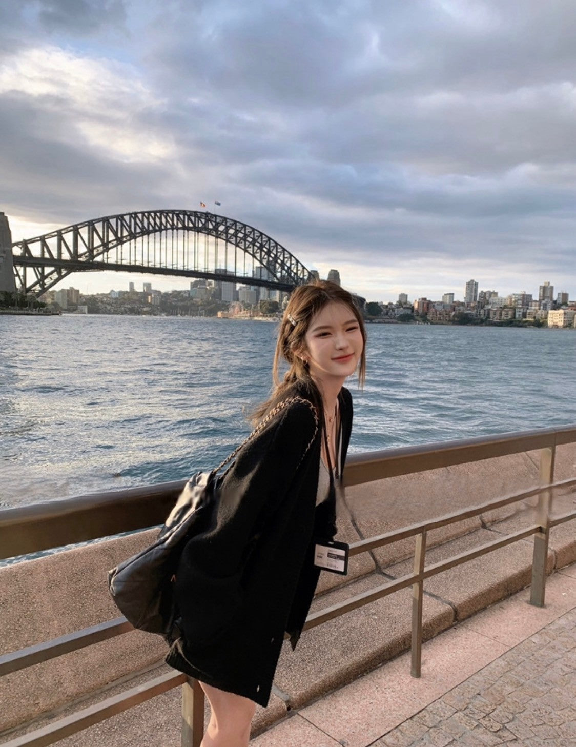 Mar. 日落海港 率性十字logo印花針織外套 紅/黑