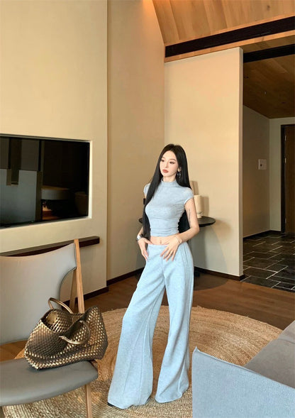 May. 瘦瘦萬搭半高領彈力t/Ro系列高腰衛褲 灰