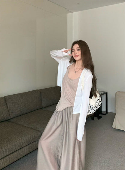 Jun. 美式慵懶遛彎三件 卡色背心/卡色休閒褲