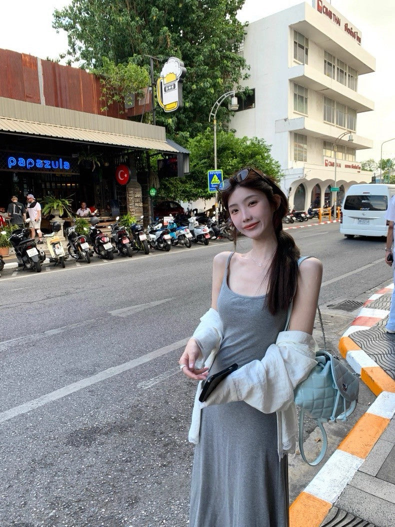 25Aug. 茉夏skims露背細肩連身裙 藍/灰