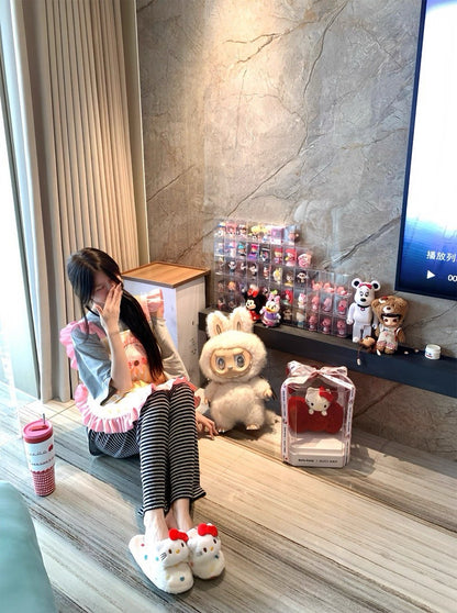 25Aug. 韓韓柔軟仿麻定染條紋休閒褲 淺灰