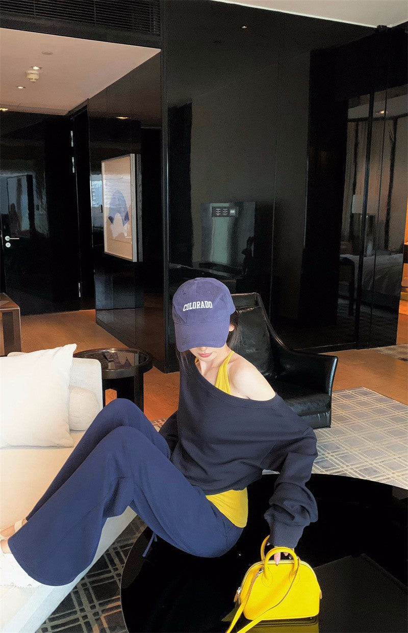 26Jan. 美式主義慵懶撞色疊穿休閒選2色系 藏藍配亮黃