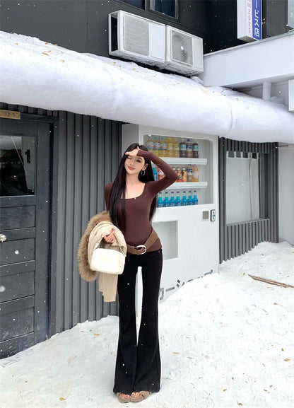 25Dec. 貴女Alpha蝙蝠袖毛毛外套 帶胸墊U領上衣 暖色調