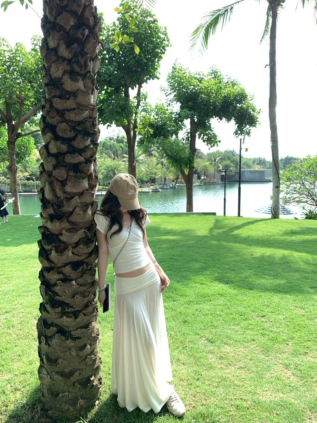 25Jul. 一眼愛上！紙片上衣半身裙套裝 米白