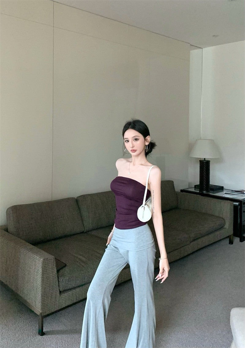 Jun. 黑色排扣防曬開衫 雲感面膜抹胸 紫/灰