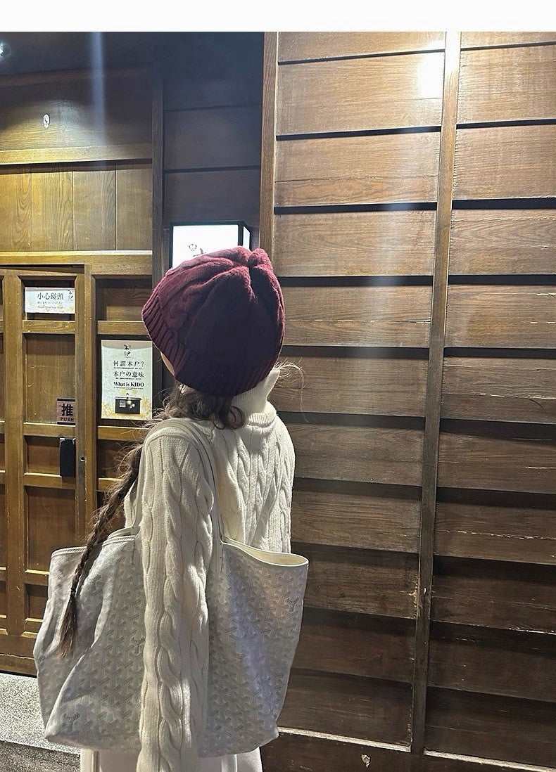 25Dec. 高智小圓33綿羊混毛翻/立領兩穿針織 乳白