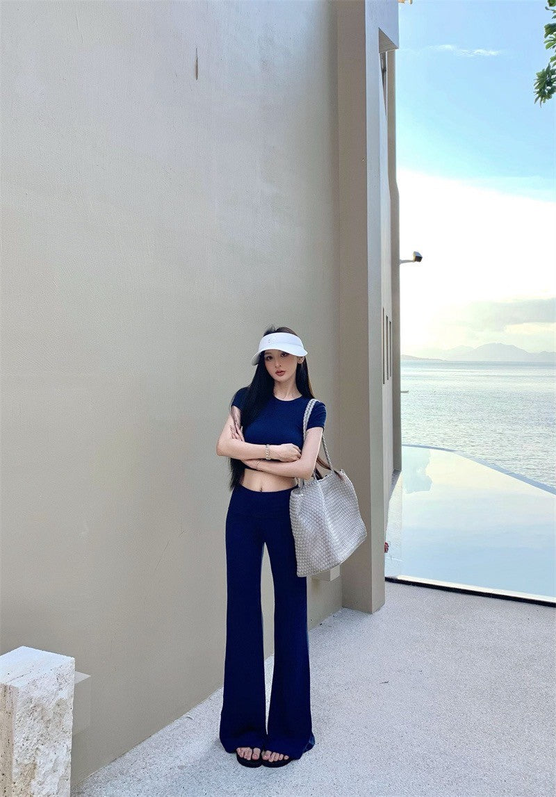 25Sep. 美式休閒穿不膩 短袖休閒褲「軟彈套裝」藏藍