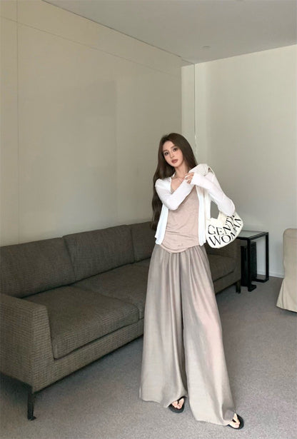 Jun. 美式慵懶遛彎三件 卡色背心/卡色休閒褲