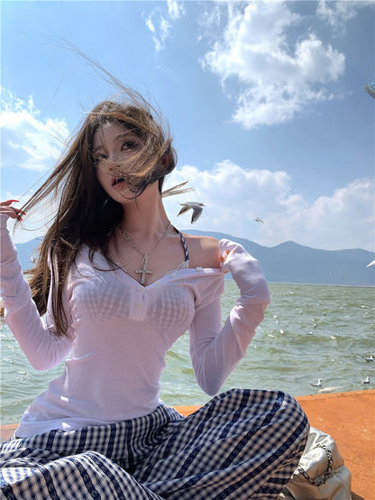 26Apr. 辣妹夏日 棉質透氣度假感格紋套裝