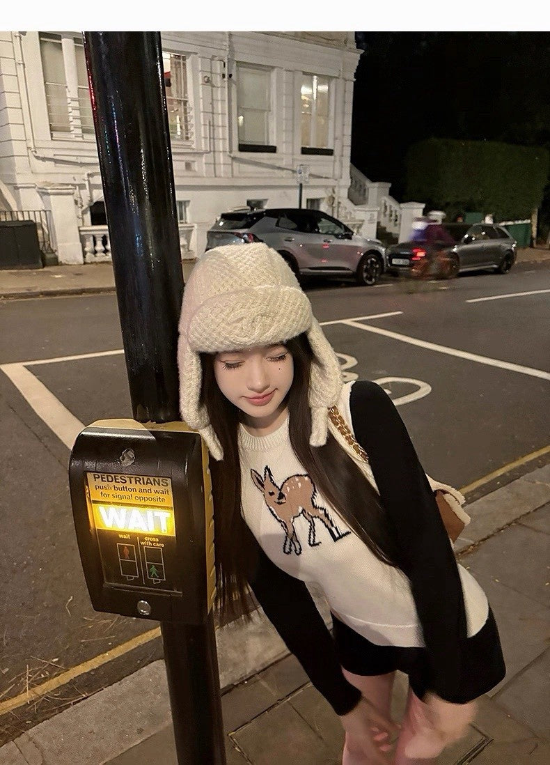 25Dec. 「聖誕小鹿」25羊毛圓領撞色針織上衣