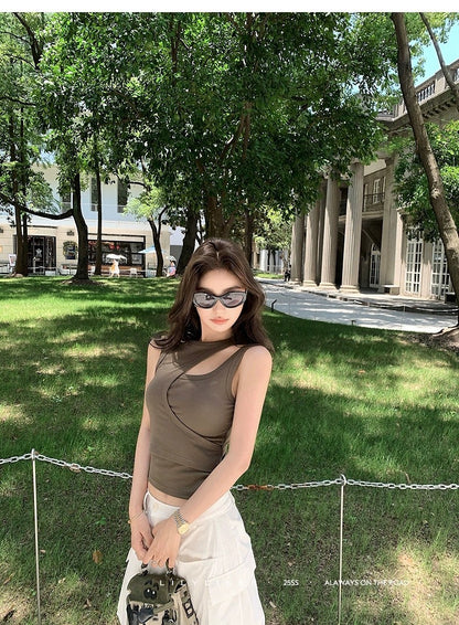 25Aug. Coachella辣妹背心 為音樂節而生！不規則設計感背心 綠