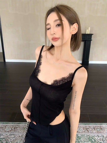 Jun. 女明星私服蕾絲背心 黑（加購價）