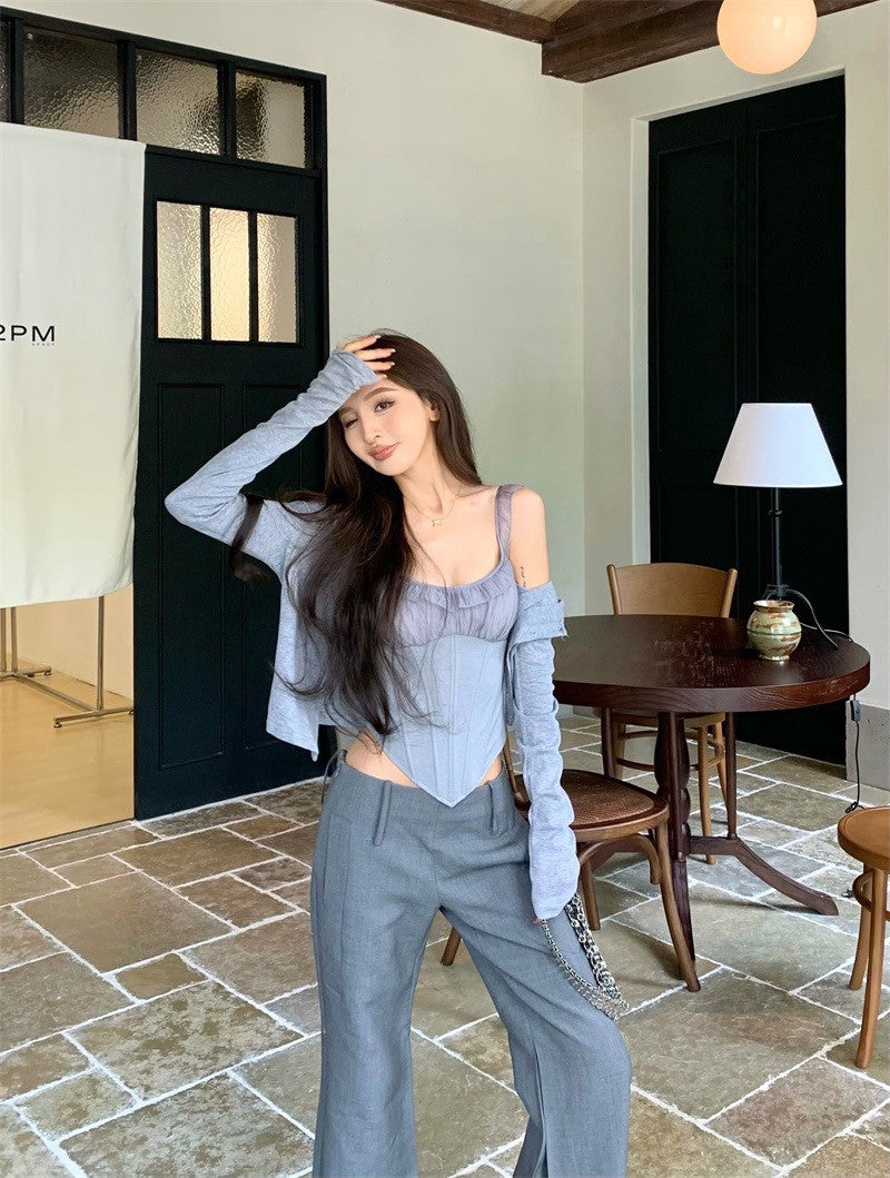 25Jul. 純欲甜妹 宮廷褶皺馬甲背心 空調開衫