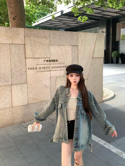 25Dec. Cat步行休閒設計感寬鬆牛仔夾克