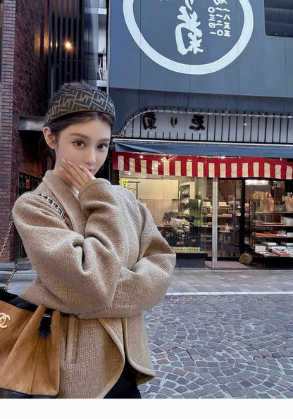 25Dec. Manchester法式羊毛翻領粗呢外套