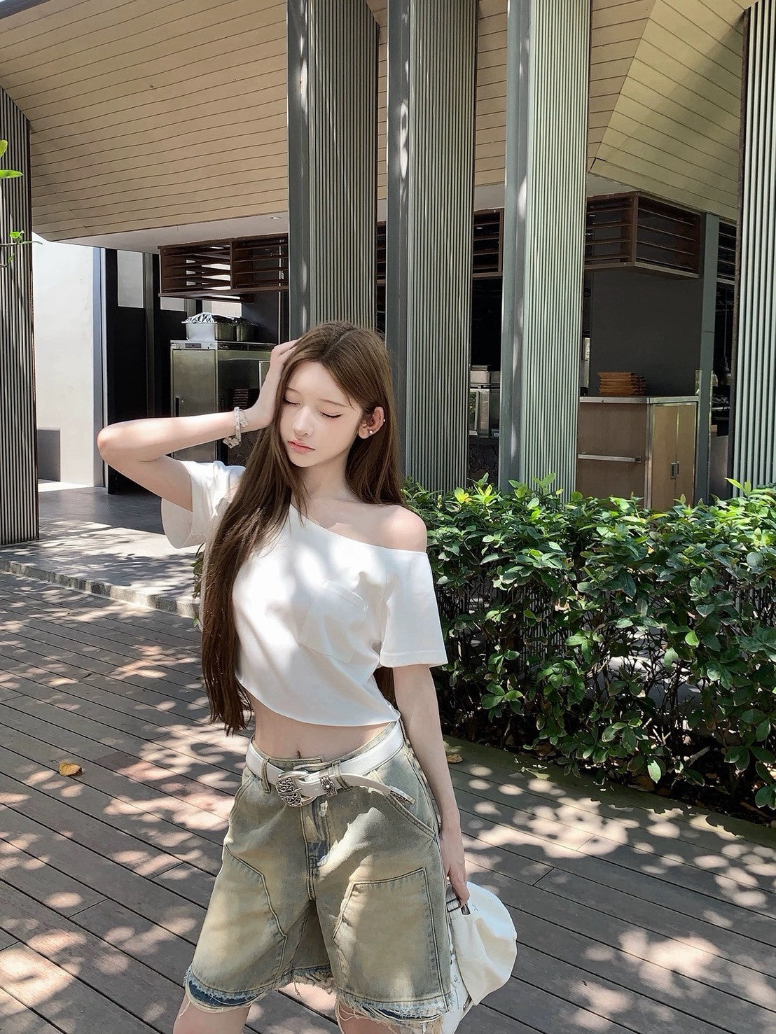 26May. 自由街美式做舊破壞感五分褲
