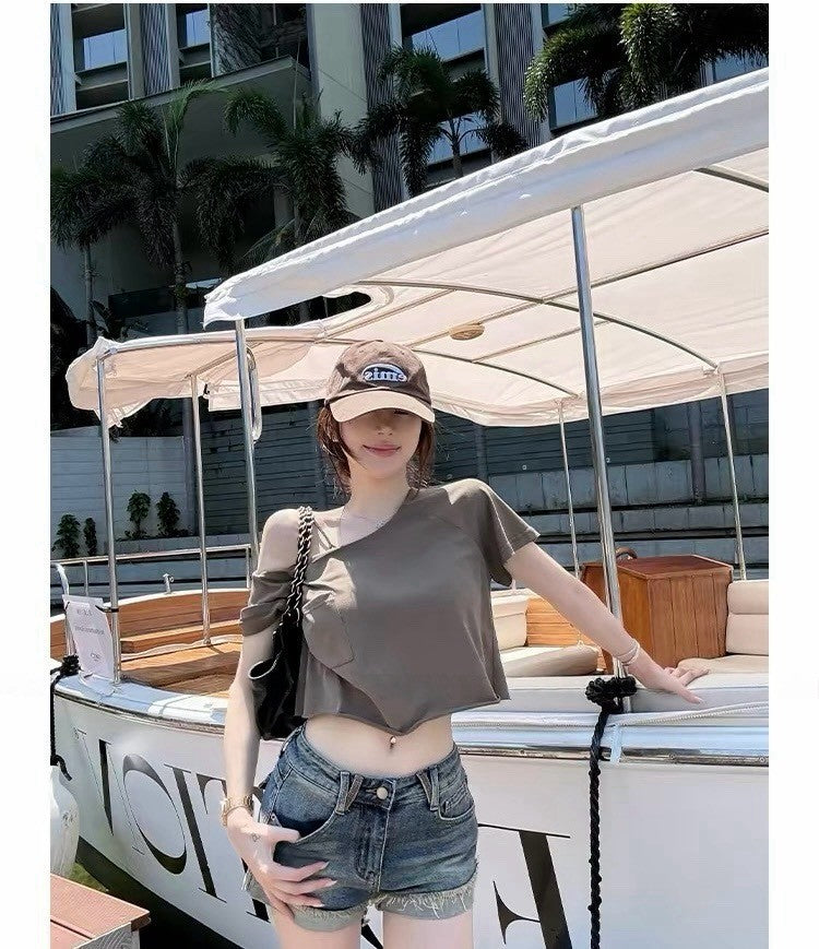 26May. 復古拉滿 破壞感貓鬚紋短褲